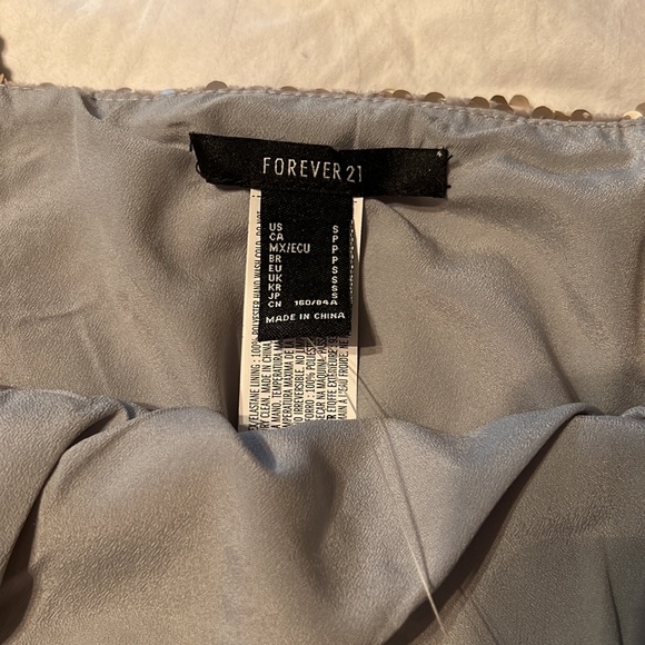 New Forever 21 Tank corp top with sequence on the outside & silky inside, size S - Picture 5 of 6